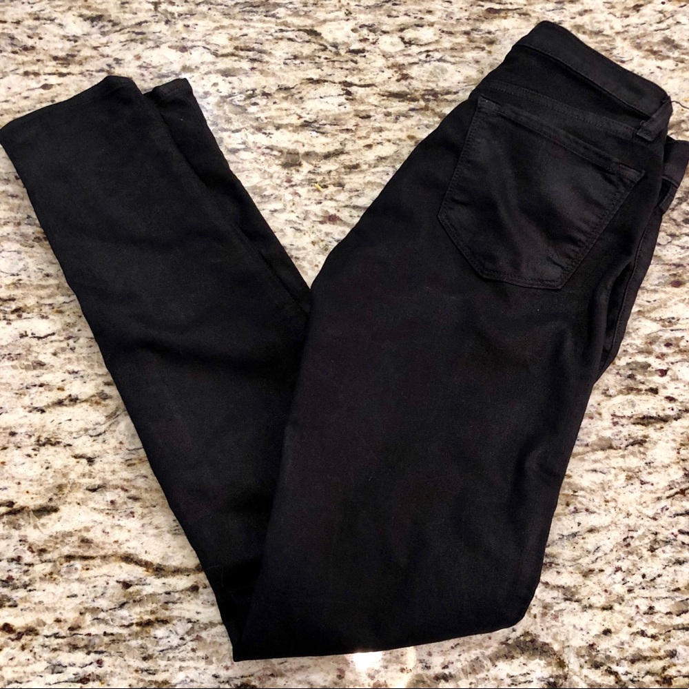 J Brand metallic black skinny jeans